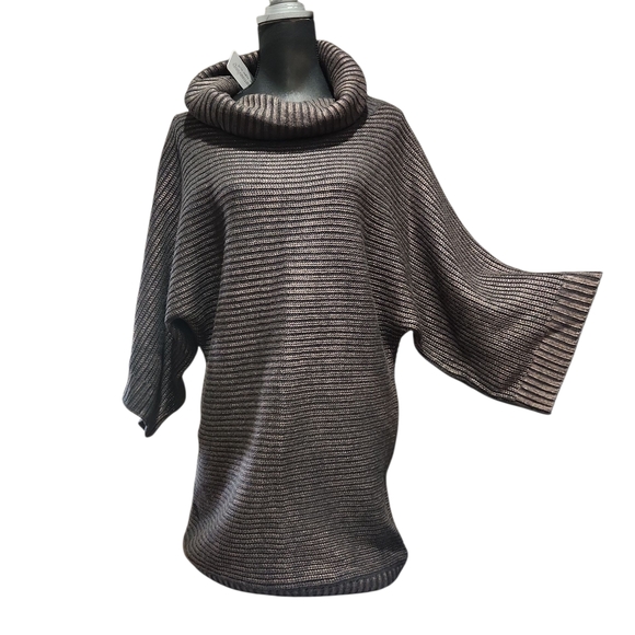 Soft Surroundings Women's Crew Neck Sweater in Gray Stripes - Picture 3 of 4